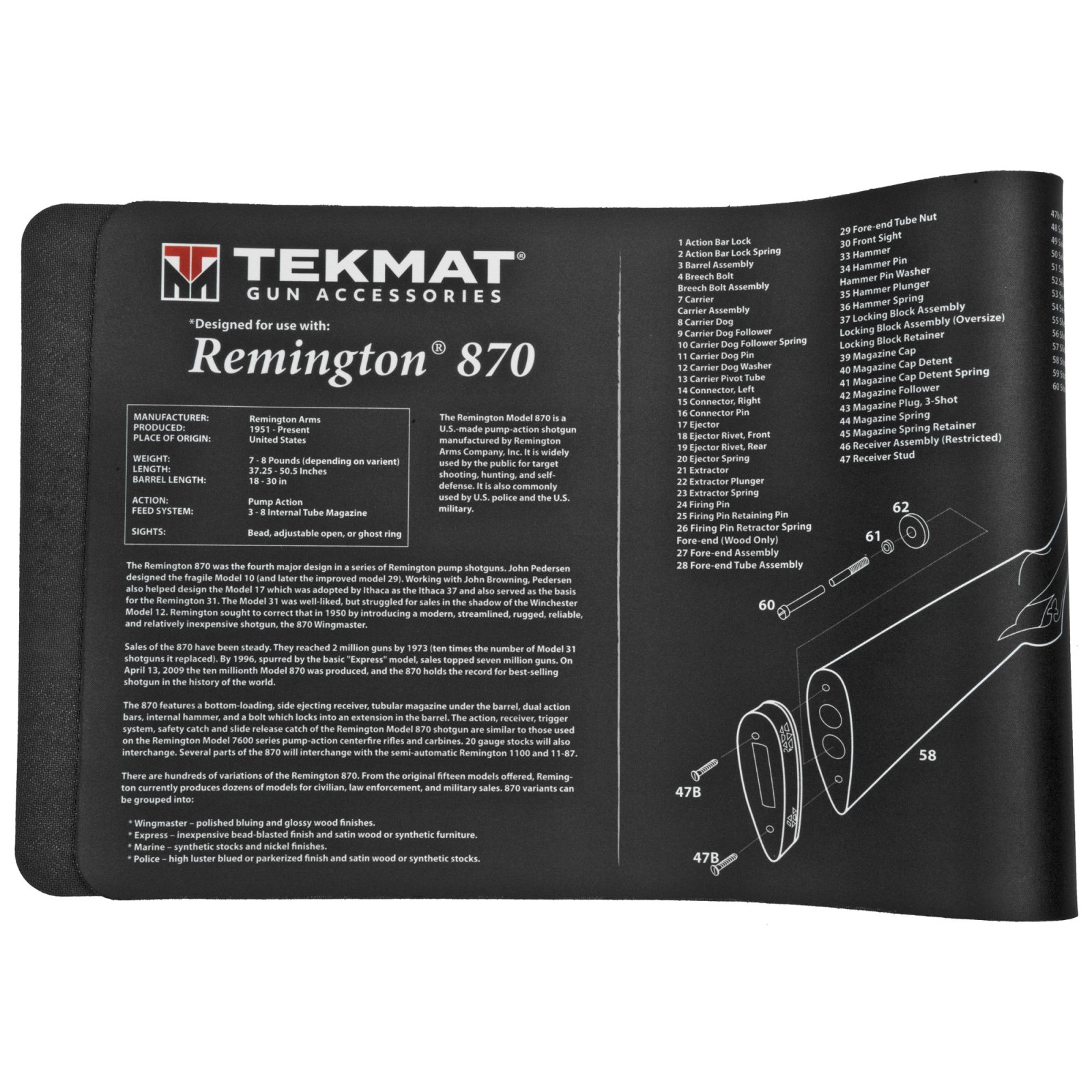 TekMat TEK-R36-REM-870 Cleaning Mat 12"x36" Black/White Rubber