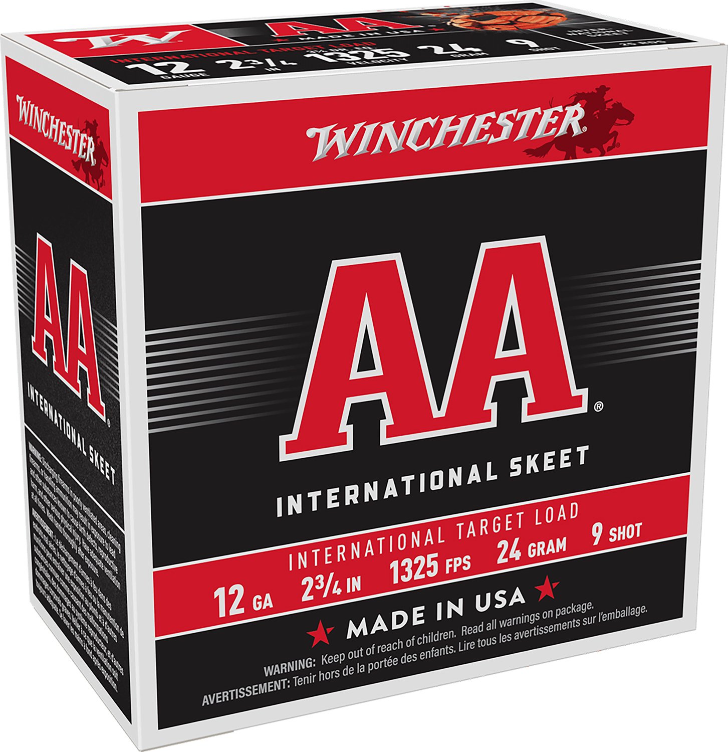 Winchester Ammo AANL129 AA International Target 12 Gauge 2.75" 7/8 oz 1325 fps 9 Shot 25 Bx/10 Cs