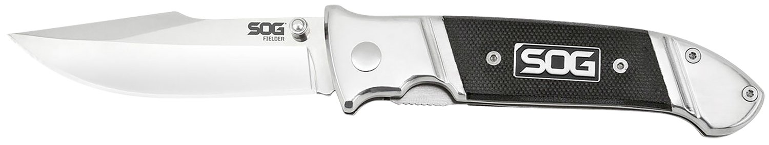 S.O.G SOG-FF38-CP Fielder 3.30" Folding Clip Point Plain Satin...