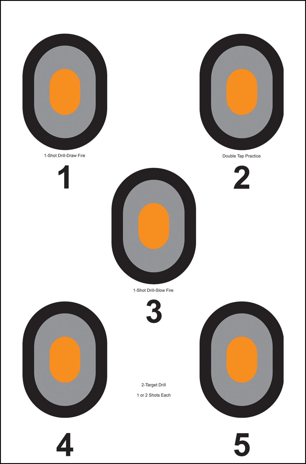 Action Target Bulls-Eye Five Bullseye w/Orange Center 100 Per Box - Action Target