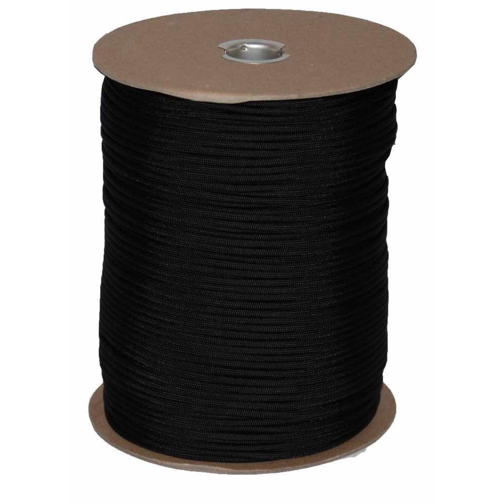 Mero 550 Paracord - 1000' Spool 550 Lb Black - E.L. Wood Braiding Co. Inc.