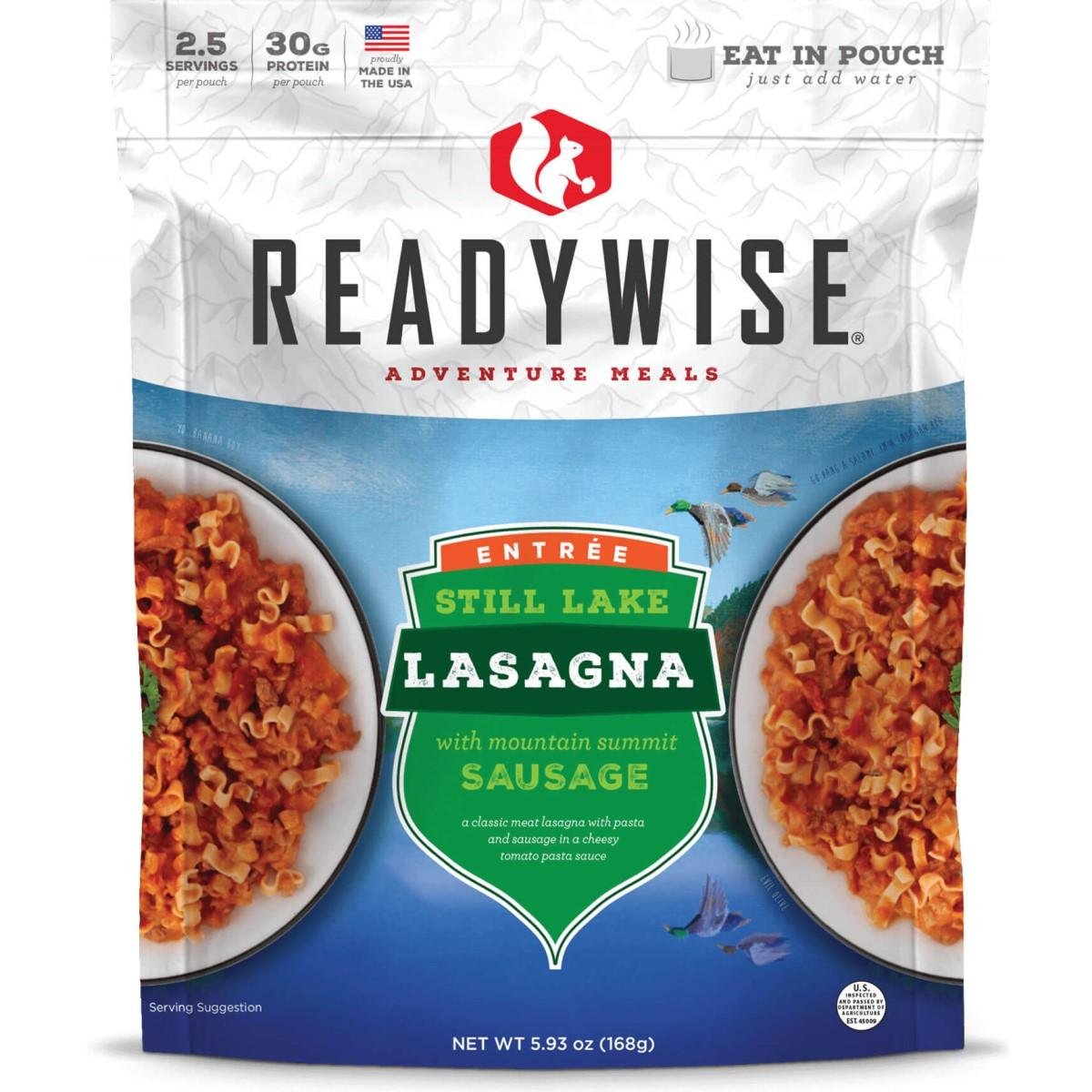 p Each pouch of Still Lake Lasagna Sausage contains 2.5 servings is reseala - ReadyWise