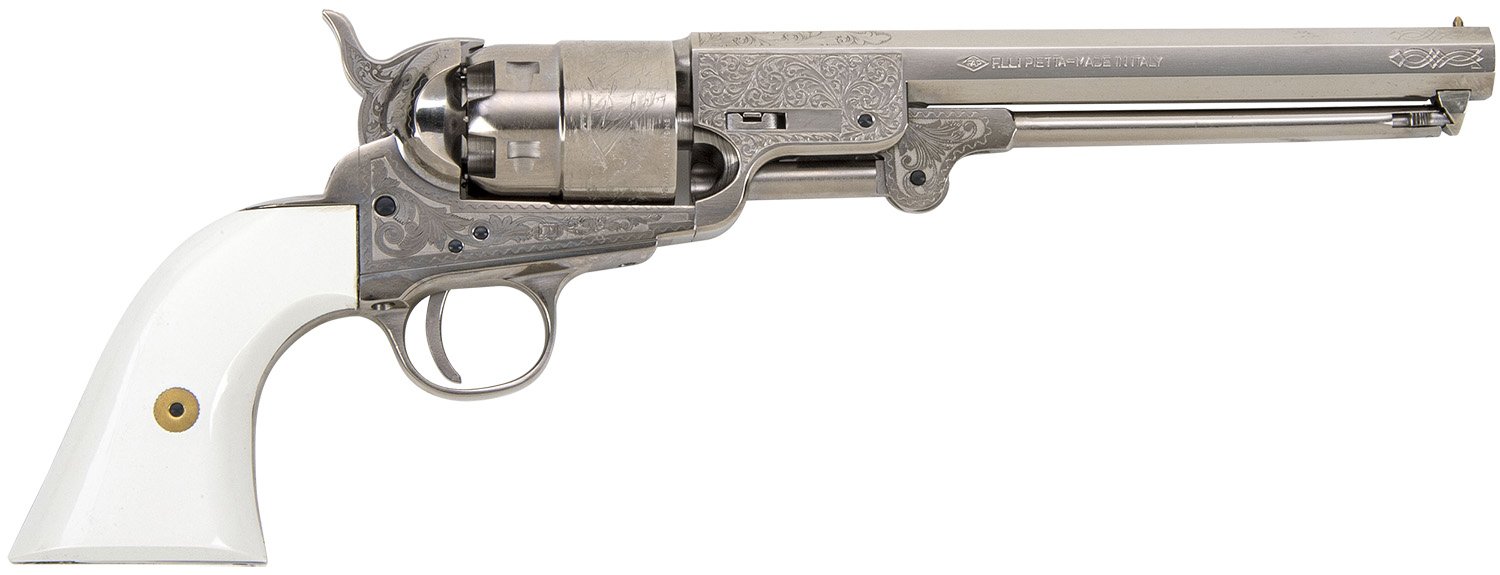 Buy Traditions FR185117 1851 Navy 44 Cal 7.375 in Nickel Engraved 6 Shot online
