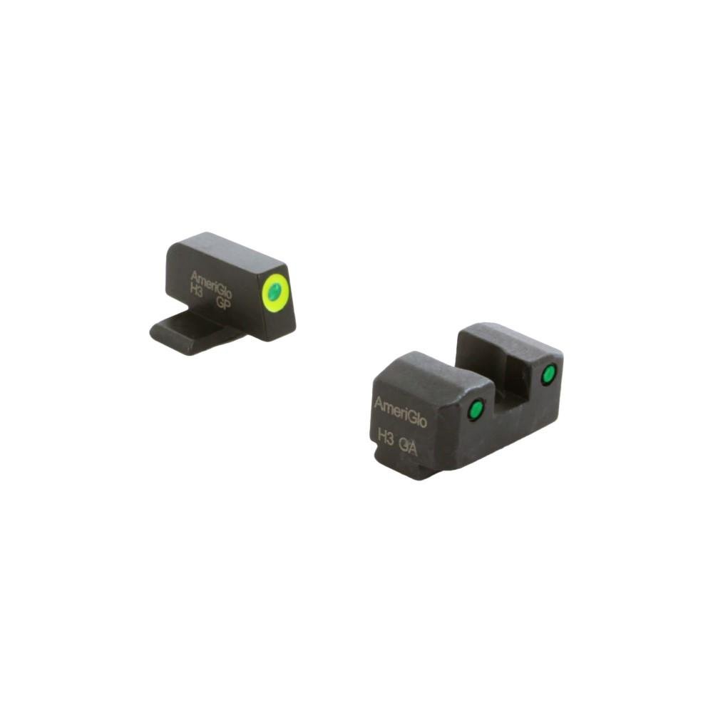 AmeriGlo XD-819 Trooper Tritium Sight Set Green Rear Lumigreen Front - Ameriglo