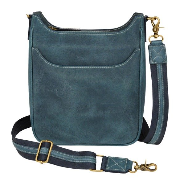 GTM GTM-CZY/17 BLUE CROSSBODY SLIM SATCHEL-BUFF