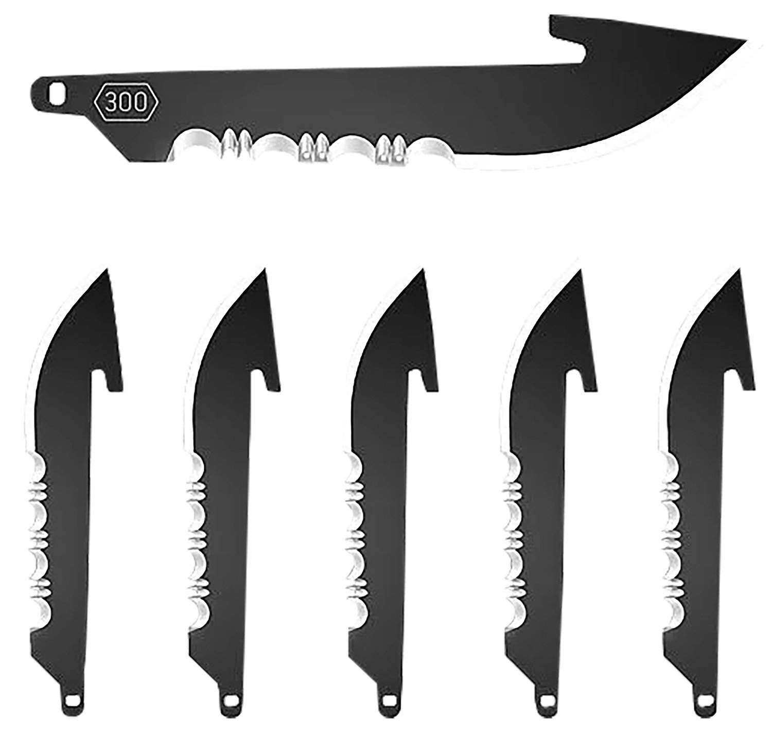 Outdoor Edge Drop Point Replacement Blades Serrated Black 3 in. 6 pk. - Outdoor Edge