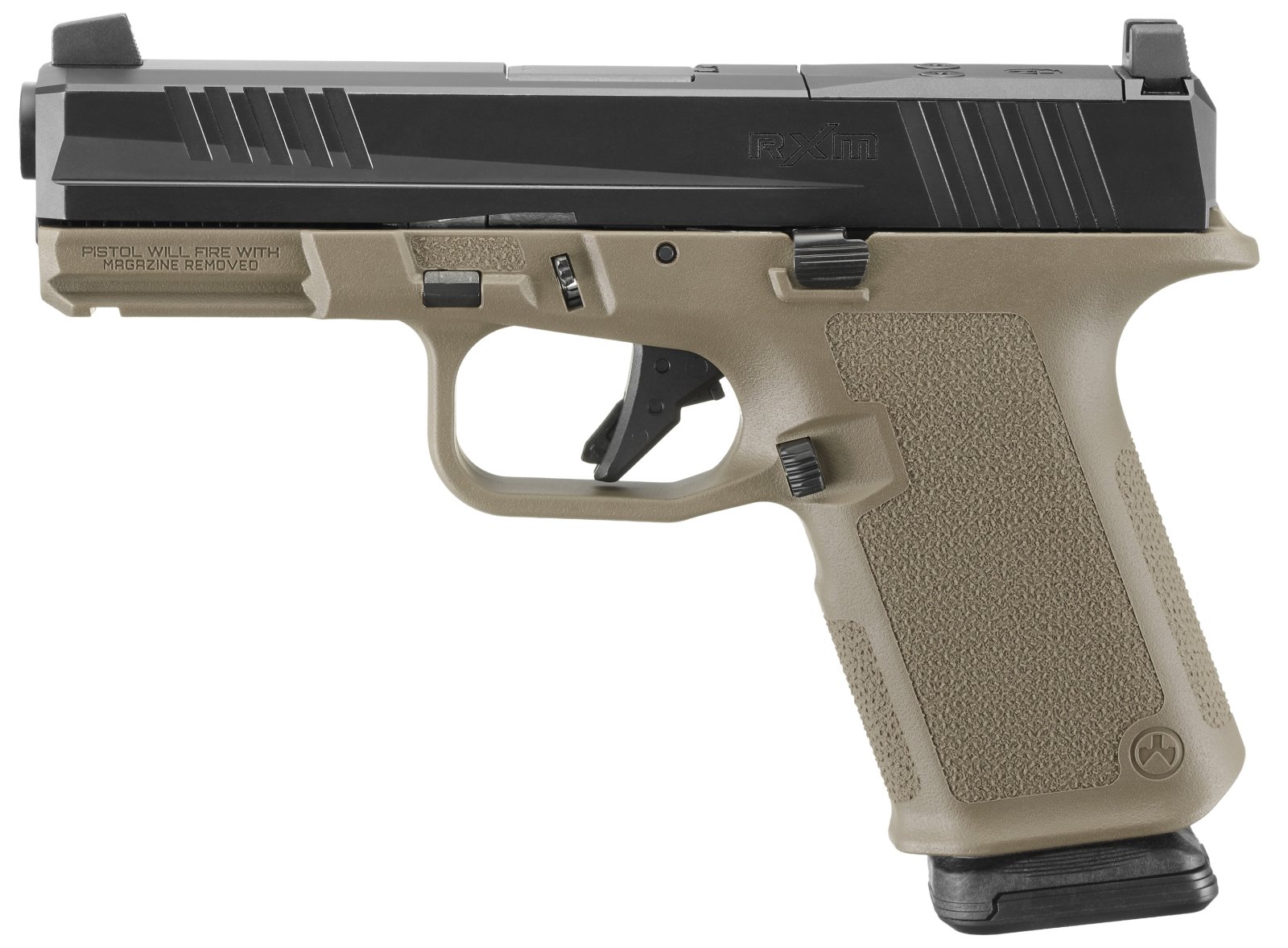 Ruger RXM Handgun 9mm Luger 15rd Magazines(2) 4 Barrel FDE Poly Frame Front Night Sight