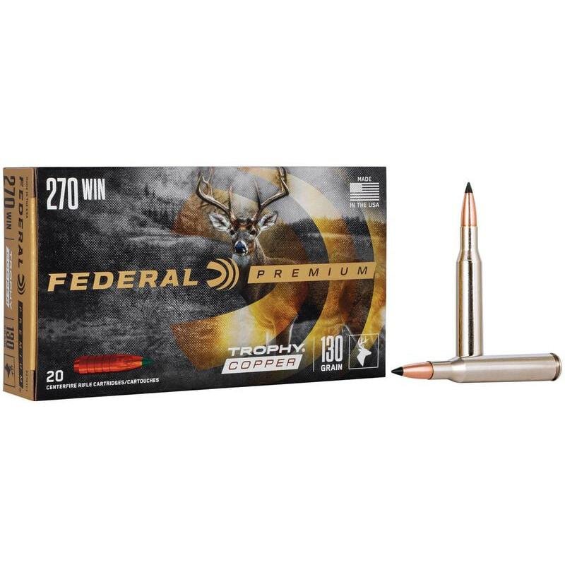 Federal .270 Win 130gr Trophy Copper Ammo 20rd Box