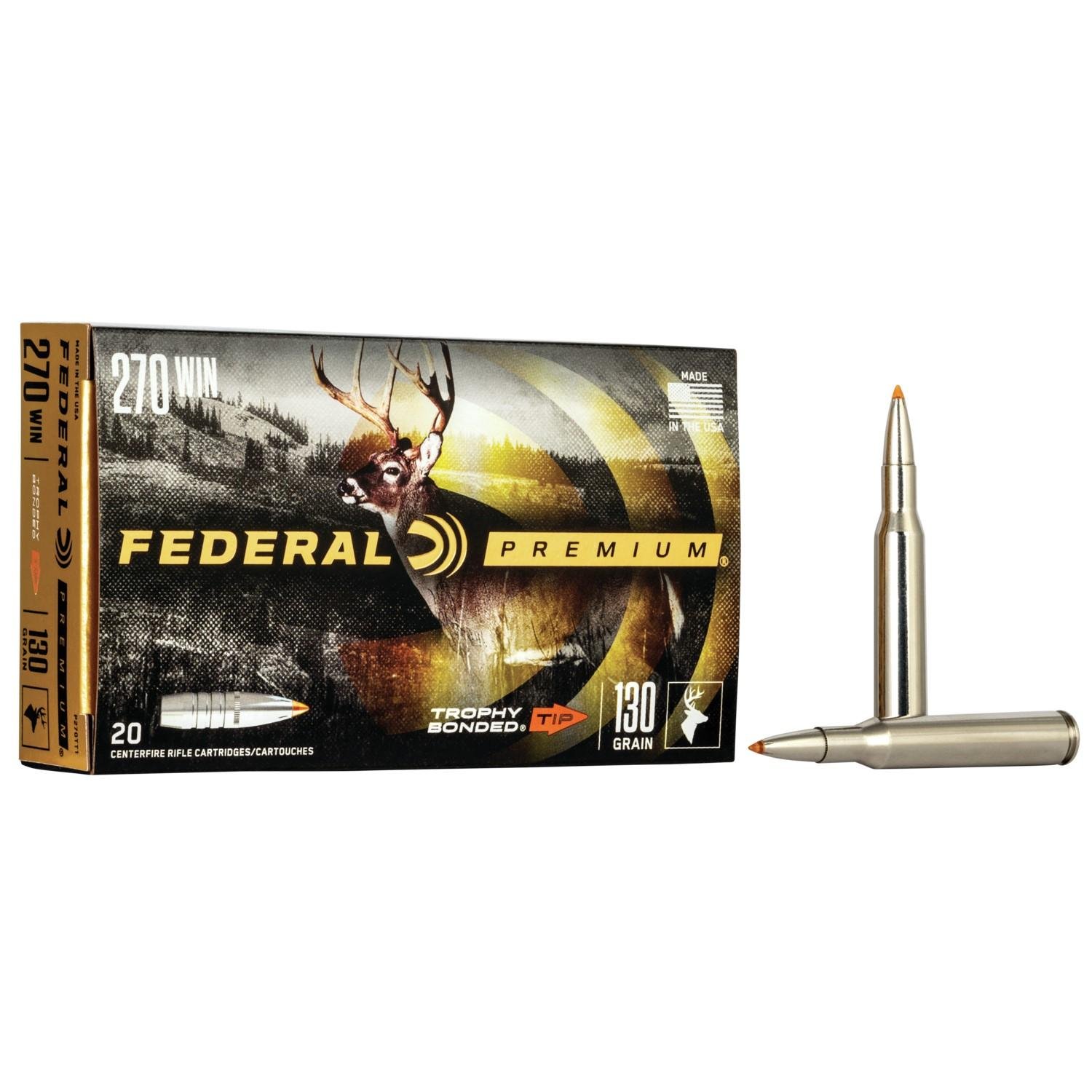 Federal P270TT1 270 Winchester 130 Grain Trophy Bonded Tip 20 Rounds