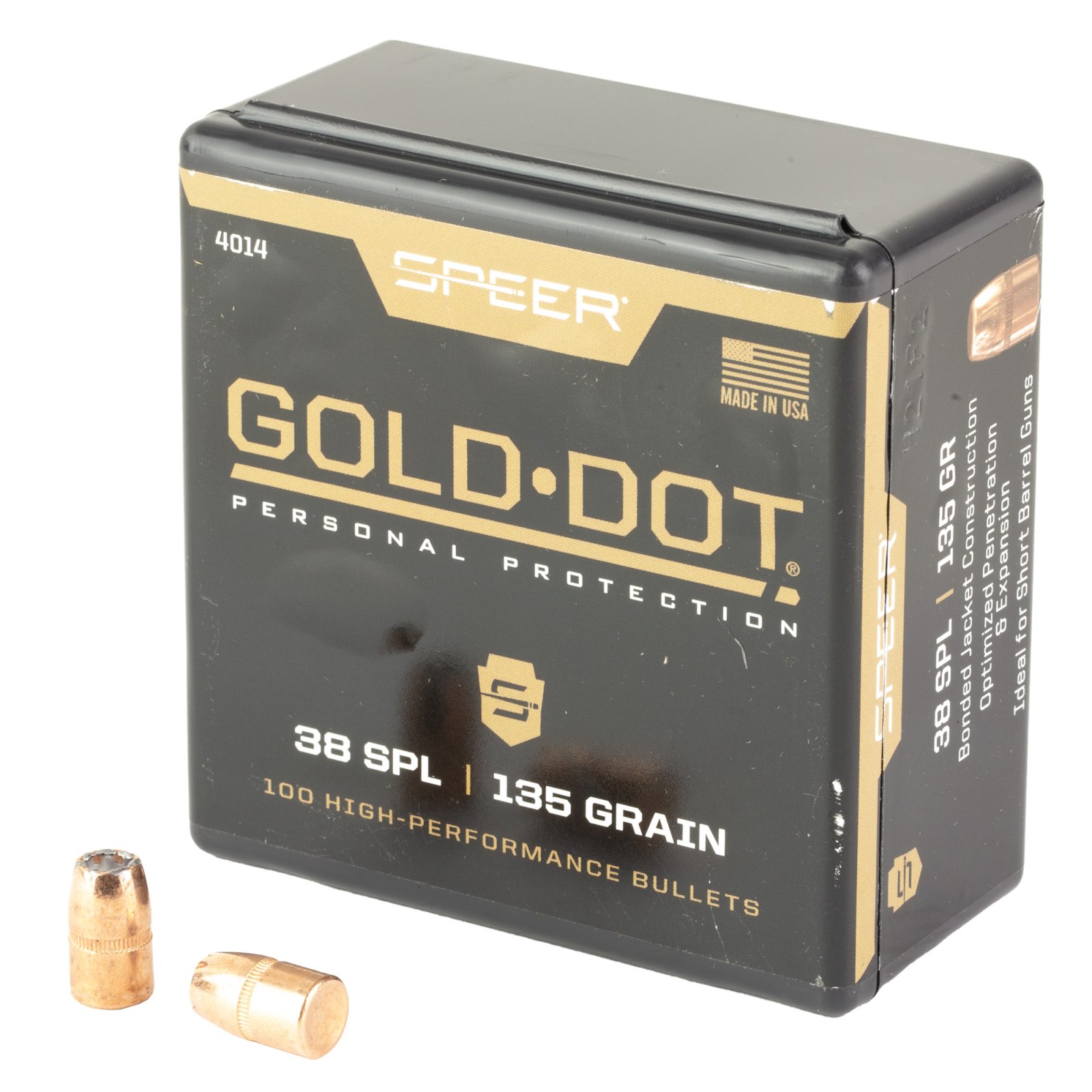 Speer 4014 Gold Dot 38 Special 135gr Hollow Point Bullets 100/Box