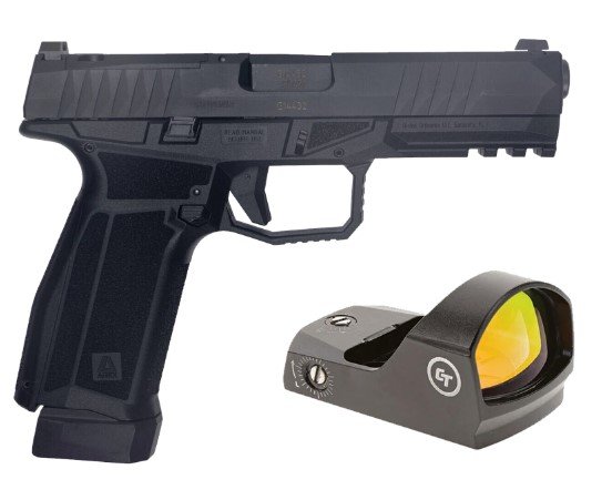 AREX Delta L 9mm 17+19Rd Ambi Mag/Slide 5 Optics Plates Black w/Red Dot - AREX - 9mm