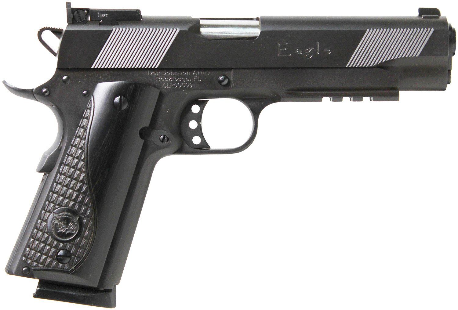 Iver Johnson EAGLE LR Semi-Auto, 45 ACP, 5" Barrel, Matte Blued, Light Rail, 8-Round Mag