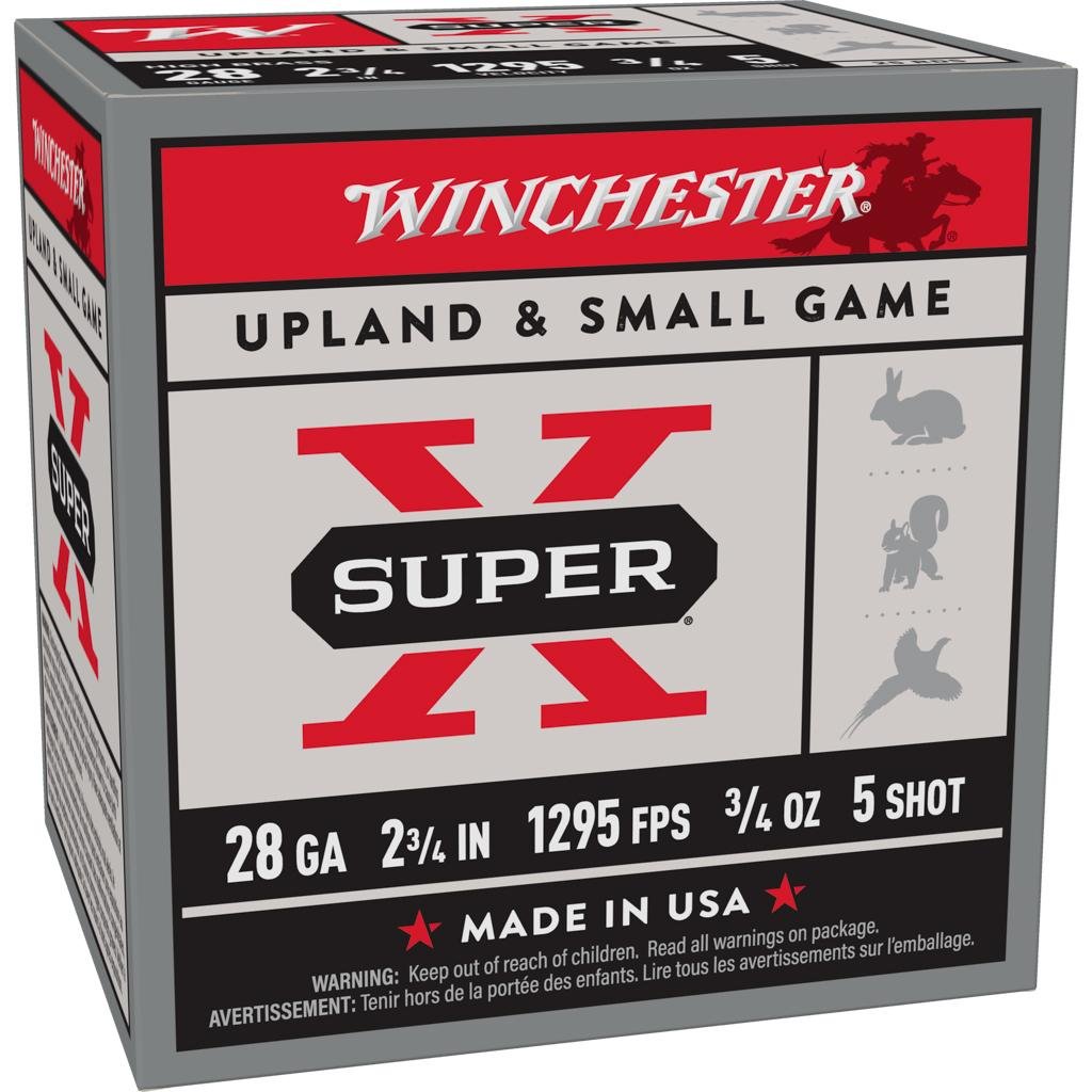 Winchester Ammo X285 Super X Heavy Game Load High Brass 28 Gauge 2.75" 3/4 oz 1295 fps 5 Shot 25 Bx/10 Cs