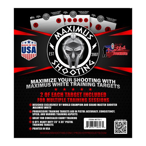 ProShot MAXIMUS WHITE PISTOL TRAINING TARGET SET MTTS-1 - Pro-Shot Products