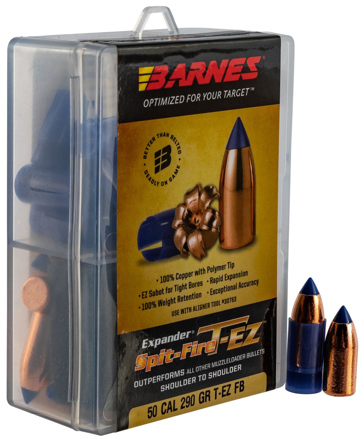 Barnes 30592 Spit-Fire T-EZ 50 Cal 290gr Muzzleloader Bullets 15rd Box - Browning - SPIT-FIRE T-EZ FB