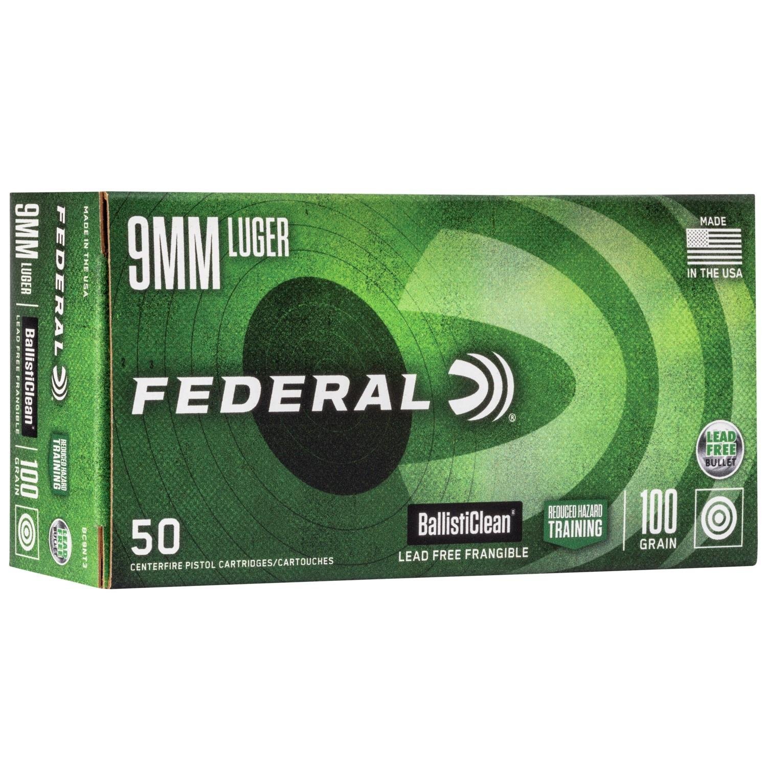 Buy Federal Premium Ammunition BallistiClean 9mm 100gr Lead-Free Frangible online