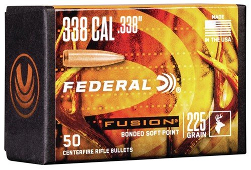 Federal FB338F2 338 Caliber 225GR Bonded Soft Point Bullets, 50/Box