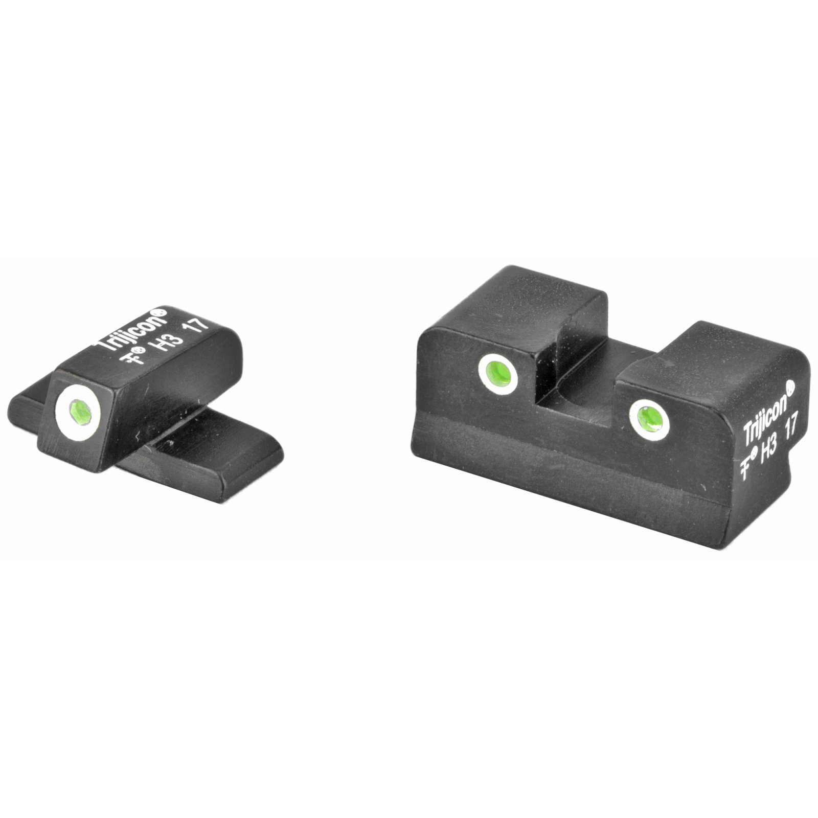 Trijicon Bright & Tough 3-Dot Night Sights, Green Front/Rear, Springfield XD Series, Black, Model 600481