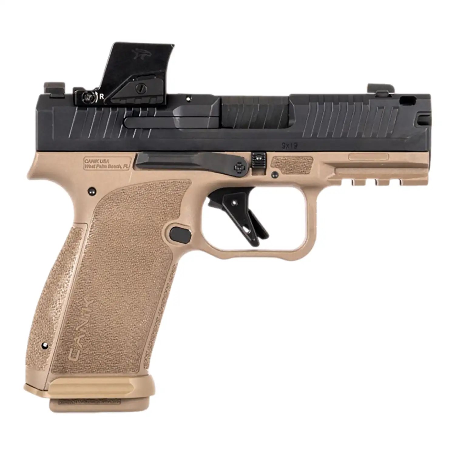 Canik METE MC9 Prime Pistol w/Dot 9mm 3.64 in. FDE/BLK Comp w/MeCanik MO4 17 rd
