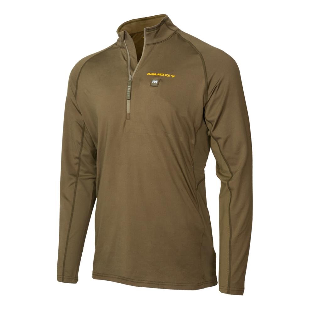 Muddy MUD-HT-QZ-CL-M Nucleus Heated Quarter Zip Shirt Brown Clay Medium - GSM Outdoors