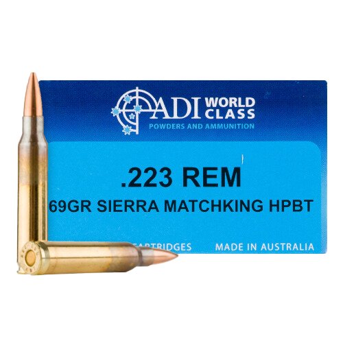 ADI ADI9332153003289 .223 Remington 69 Grain Sierra HPBT Brass Ammo 20 Rds