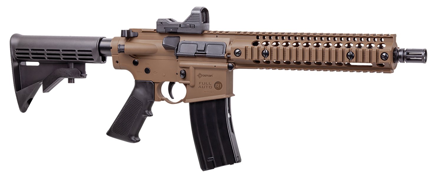 Crosman Full Auto R1 CO2-Powered BB Air Rifle with Red Dot Sight (CFAR1X) - Crosman - 177 BB