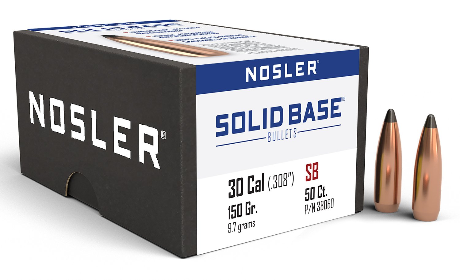 Nosler 38060 SB-30 150gr Soft Point Reloading Bullets 50CT - Nosler - 30
