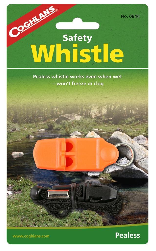 Buy Coghlans 0844 Pealess Safety Whistle Bright Orange Breakaway Lanyard online