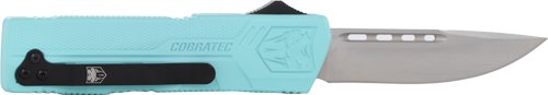 CobraTec TFCTLWDNS 3.25" D2 Steel OTF Knife Tiffany Blue Handle - CobraTec Knives - DROP POINT