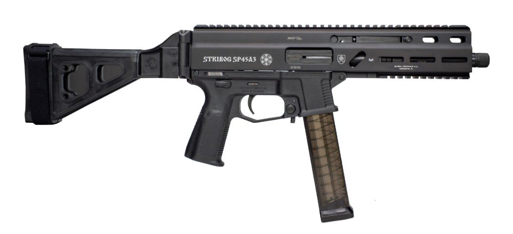 Grand Power Stribog SP45A3 .45 ACP Semi-Auto Pistol - Black | 8" Threade...