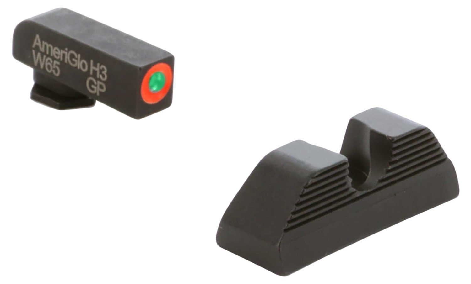 AmeriGlo GL351 Protector Sight Set Glock Green Tritium Orange Outline - AMER - STEEL