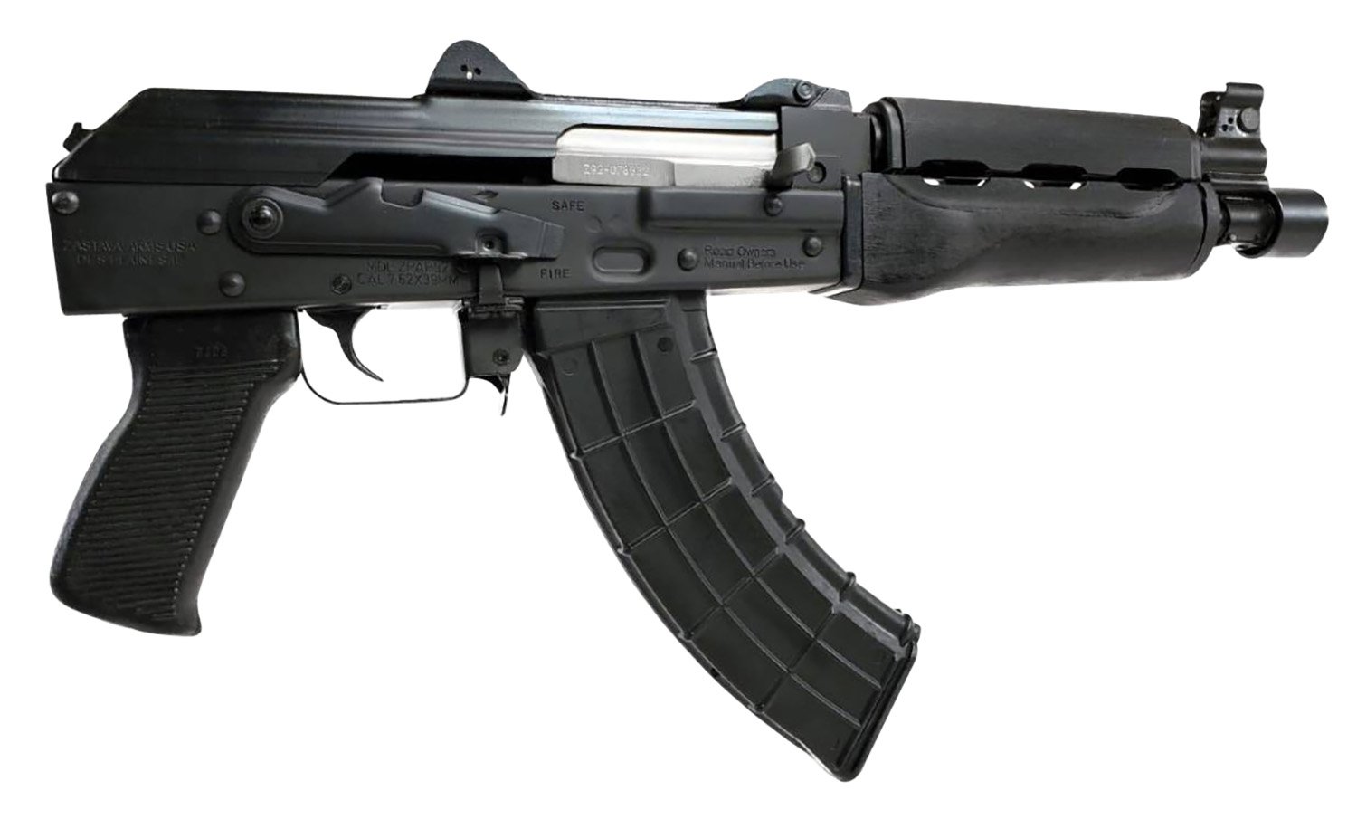 Zastava ZPAP92 Pistol 7.62x39 10.5 in Chrome Lined Barrel 30 Rounds Semi Au - Zastava Arms - 7.62 x 39mm