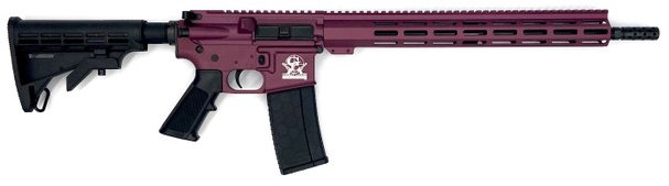 GLFA AR-15 Semi-Automatic Rifle, .223 Wylde, 16-inch Nitride Heavy Barrel, Aluminum Frame, 30-Round Magazine, Black Cherry Finish