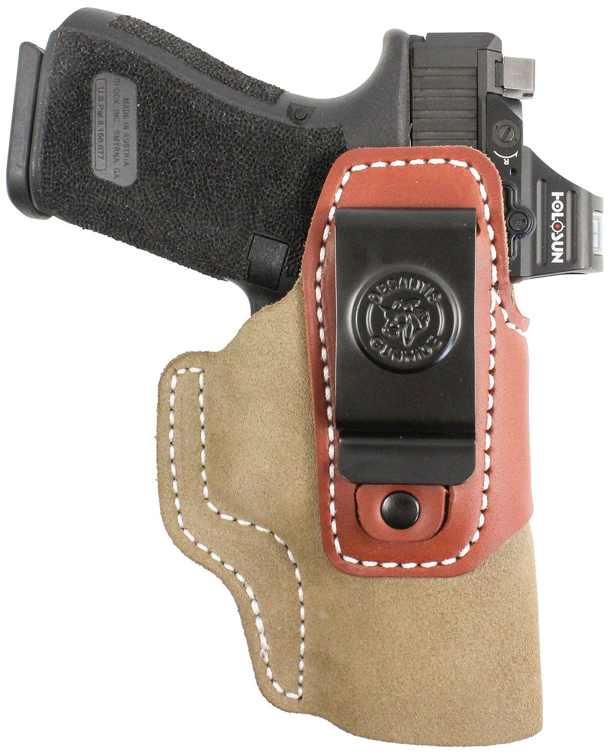 DeSantis 215NJE1Z0 Transit IWB Holster Natural Kydex/Leather Glock 26/27/33