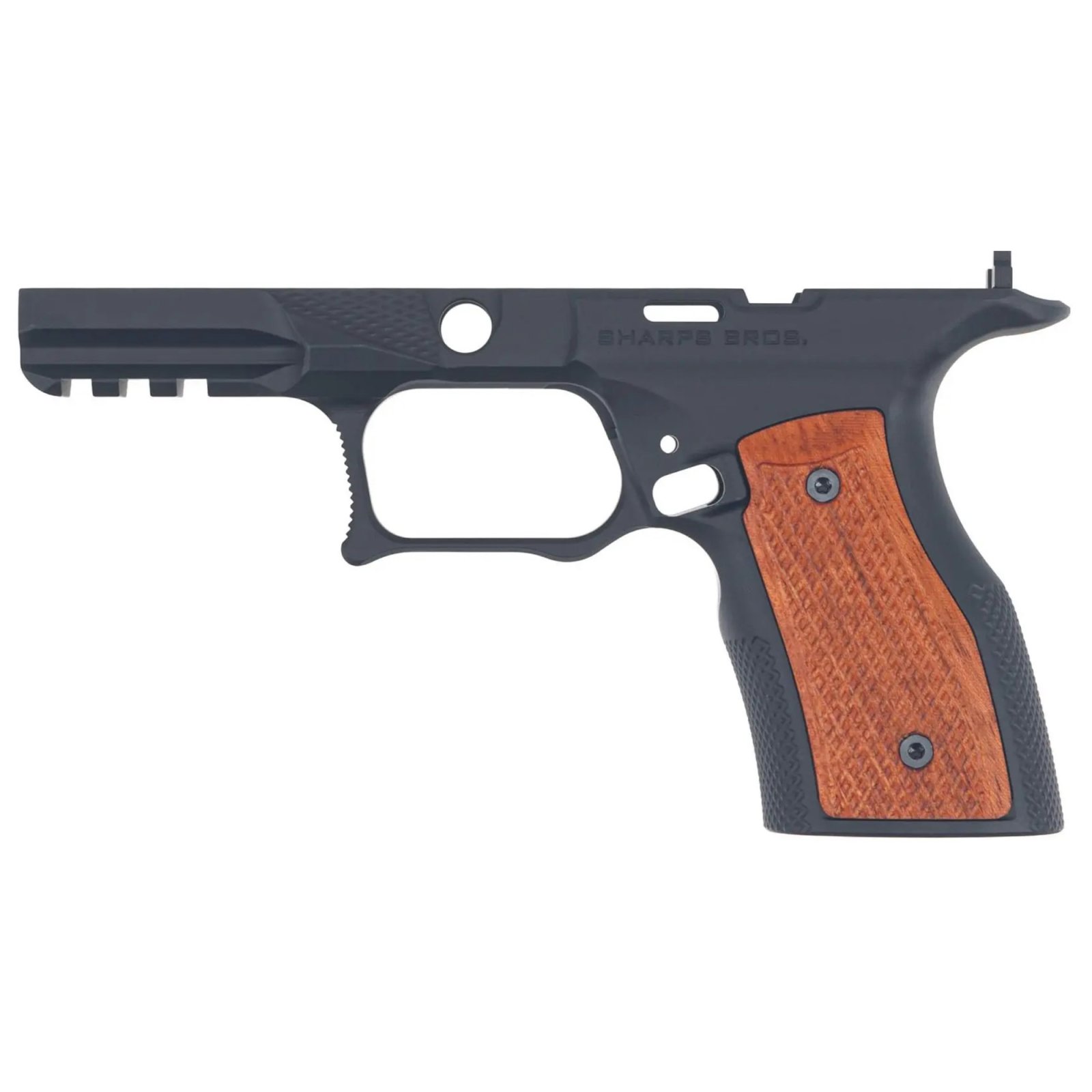 Sharps Bros SBGM16 Grip Module Black Anodized with Cherry Panels - Sharps Bros