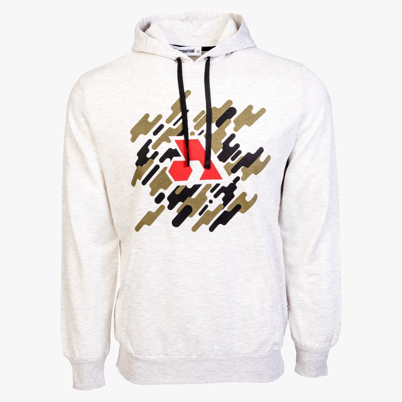 Arsenal Medium Gray Cotton-Poly Relaxed Fit Graphic Pullover Hoodie - Arsenal