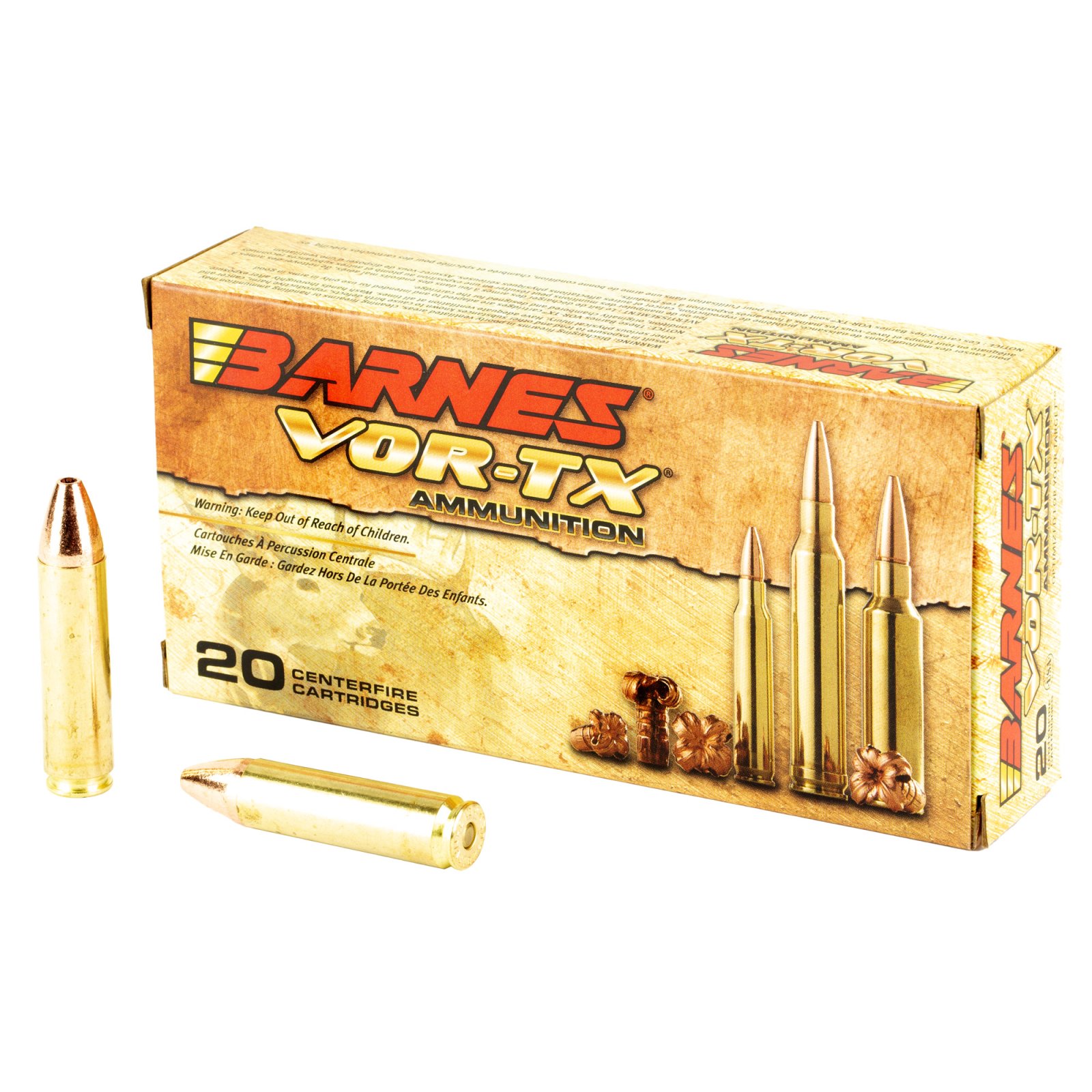 Barnes VOR-TX 32085 450 Bushmaster 250 Grain 20 Rounds Brass Case