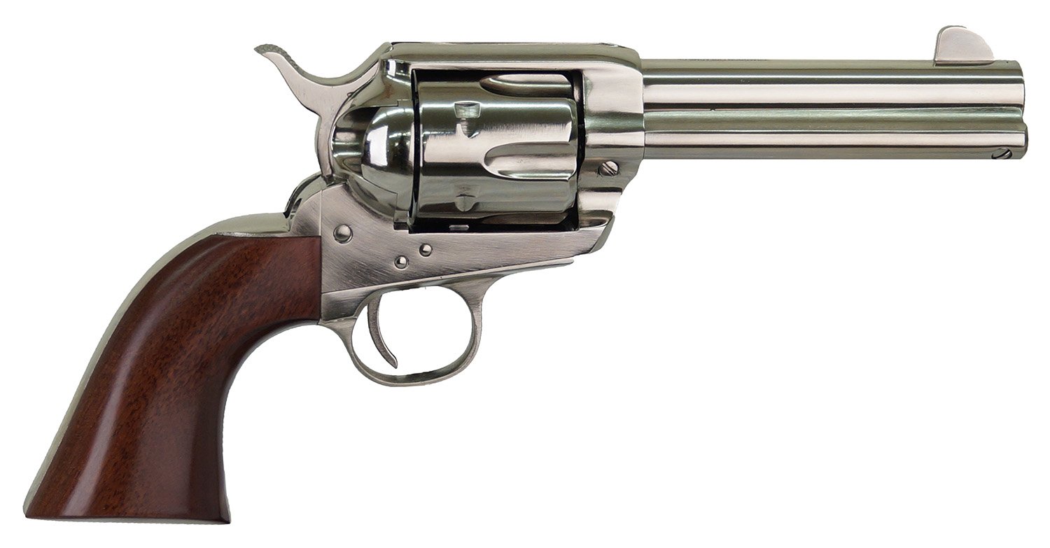 Cimarron Pistolero .357/.38 Nickel 4.75" Barrel Wood Grip