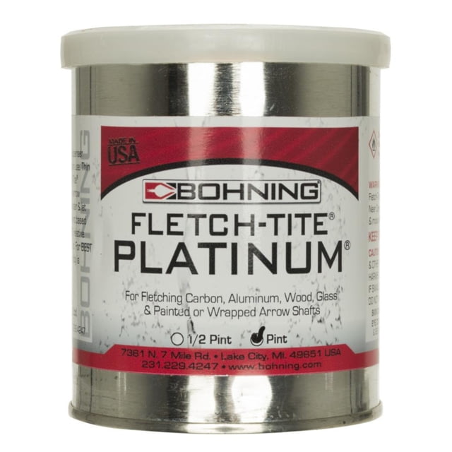 Bohning Fletch-Tite Platinum 1 pt. - Model 1356, Clear - Bonds feathers and vanes to all type of shafts, durable and water resistant. - Bohning