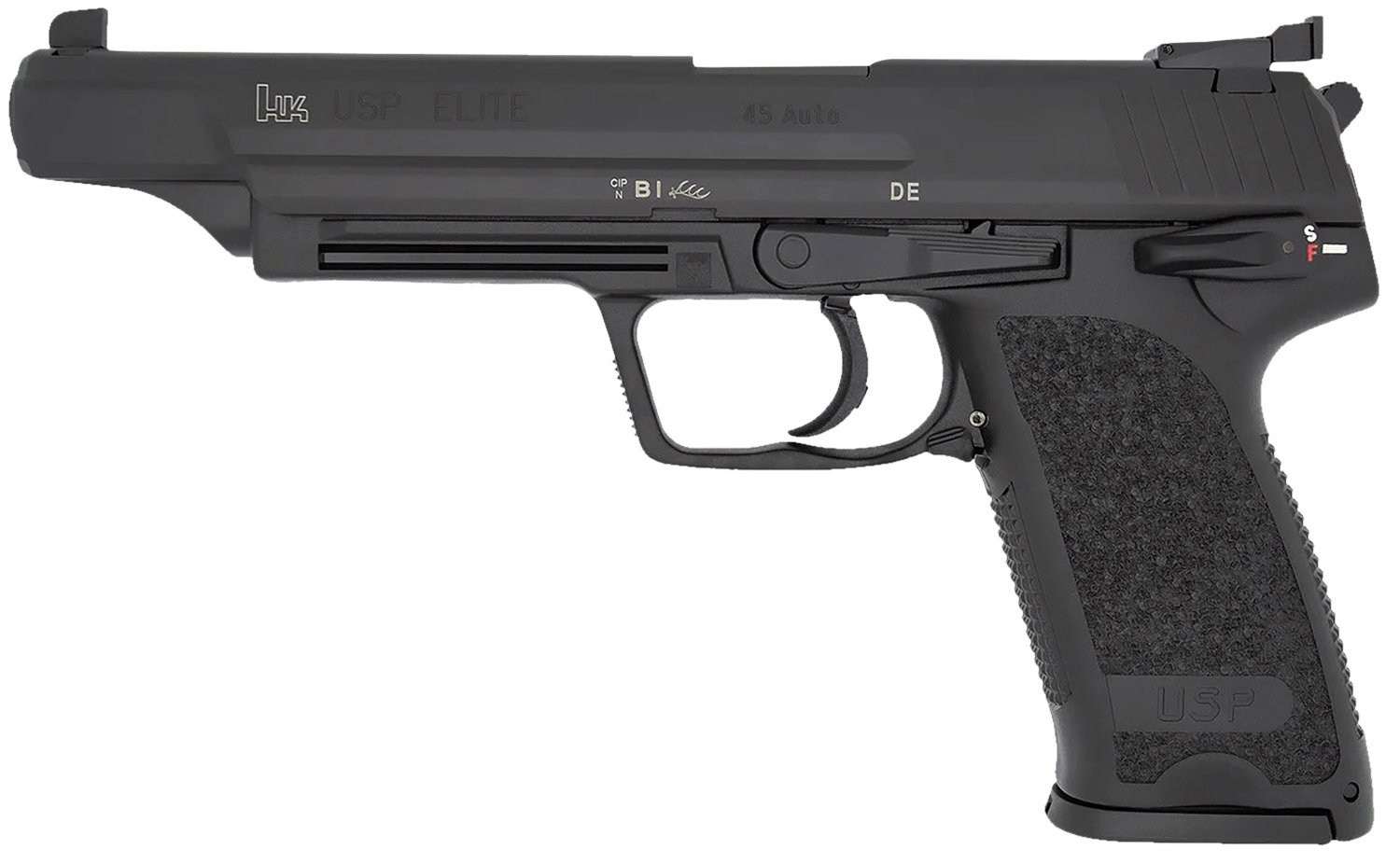 Heckler and Koch USP45 Elite V1 DA/SA Pistol - 45 ACP, 10RD, 5.98" Barrel, Black Polymer Frame
