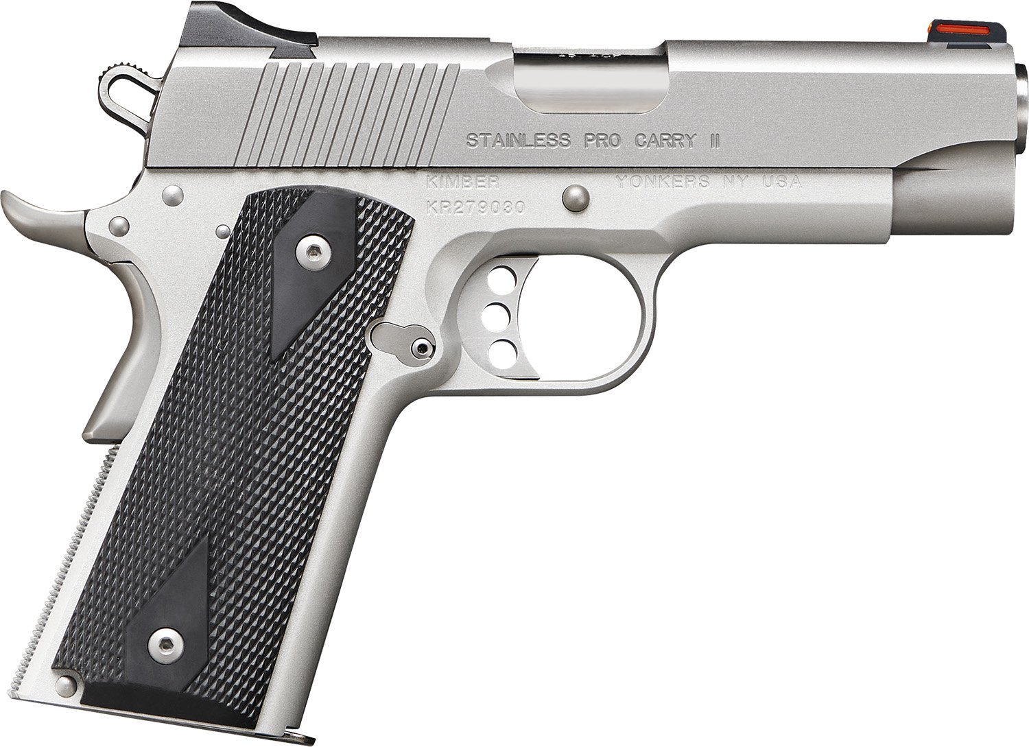 Kimber 3200052CA Stainless Pro Carry II .45 ACP 7+1 Red Fiber Optic - Kimber Manufacturing, Inc. - 45 ACP
