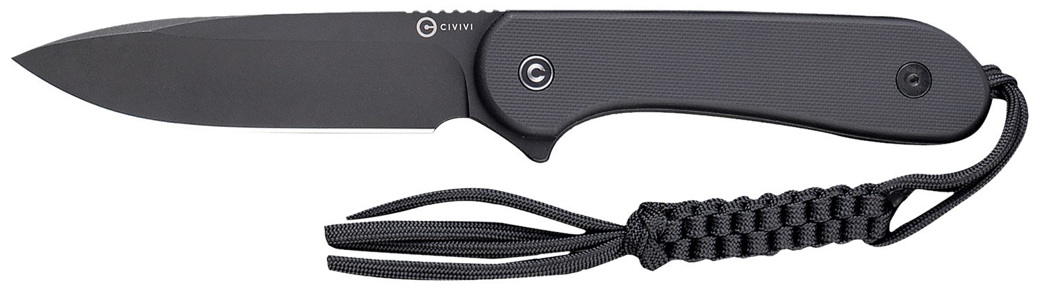 CIVIVI C2105A Elementum 3.98" Fixed Blade Black G10/Black D2 Knife