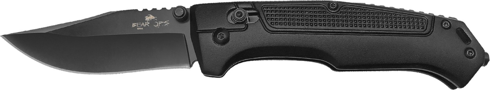 BEAR & SON MC-550-AlBK-B 4.5" Black Aluminum Lockback Knife Clip Point - Bear Archery