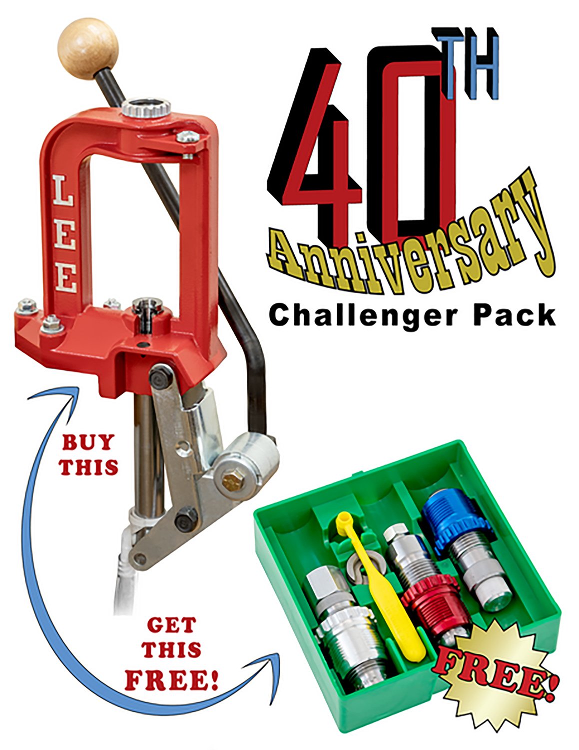 Lee Precision 92134 Challenger Press 40th Anniv. w/9mm Breech Lock Dies - Lee Precision - 9mm Luger