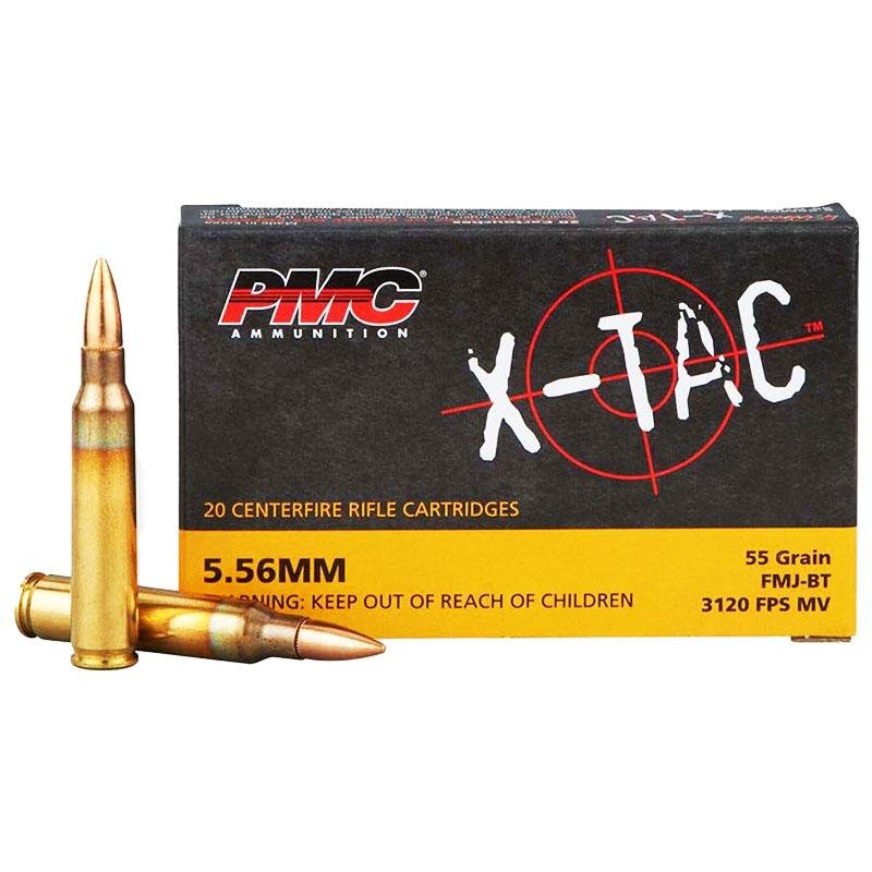 PMC Ammunition PMC556X 5.56mm 55GR FMJ BT Brass 20 Rounds