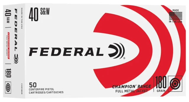 Federal Ammunition FDR 40SW 180GR RANGE FMJ 50RD 40 S&W .000 - Federal Premium Ammunition - 40 S&W