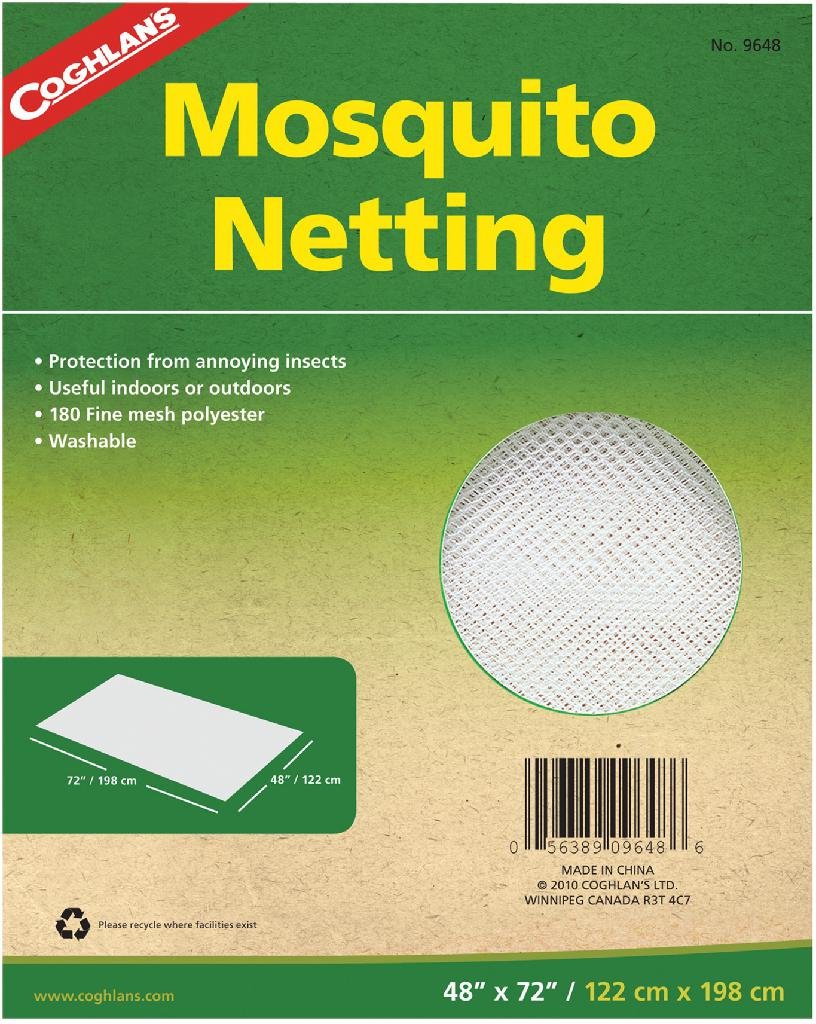 Coghlan's Mosquito Netting 9648 180 Mesh Polyester 48x72 Inches - COGHLAN'S
