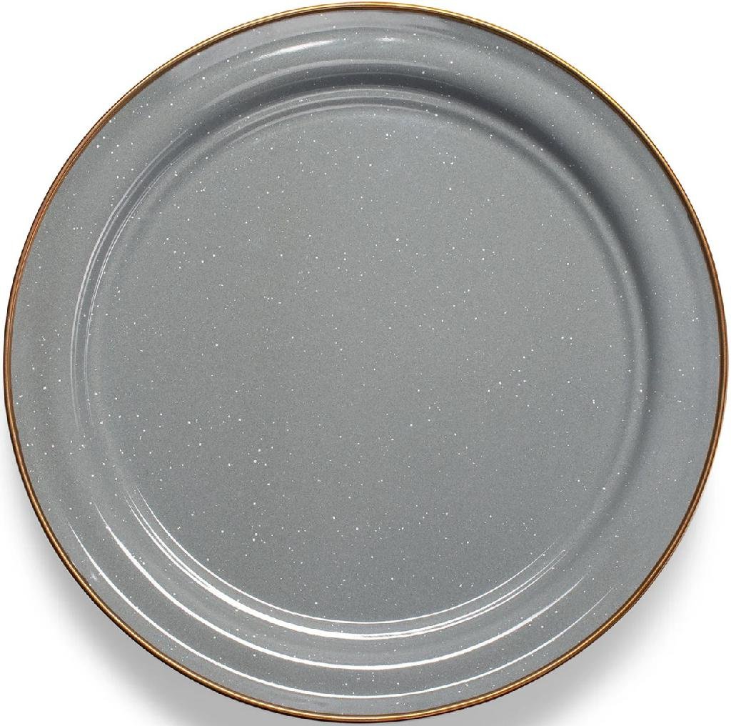 GSI Mesa Enamelware 10" Plate Kiln-Hardened Enamel, Stainless Rim