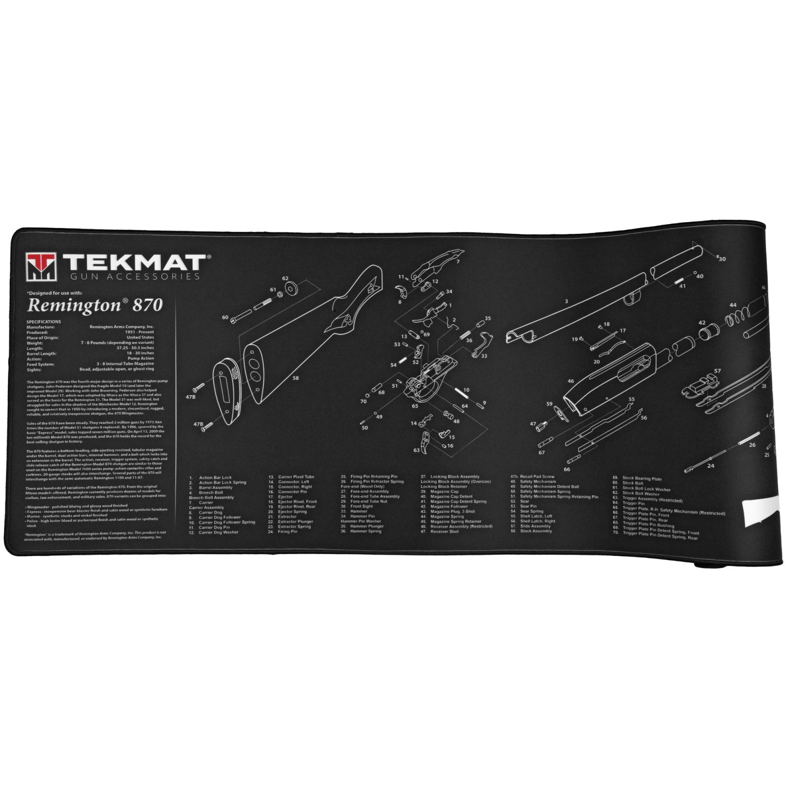 TekMat Ultra 44 Rifle Cleaning Mat Stitched Edge Oil Resistant