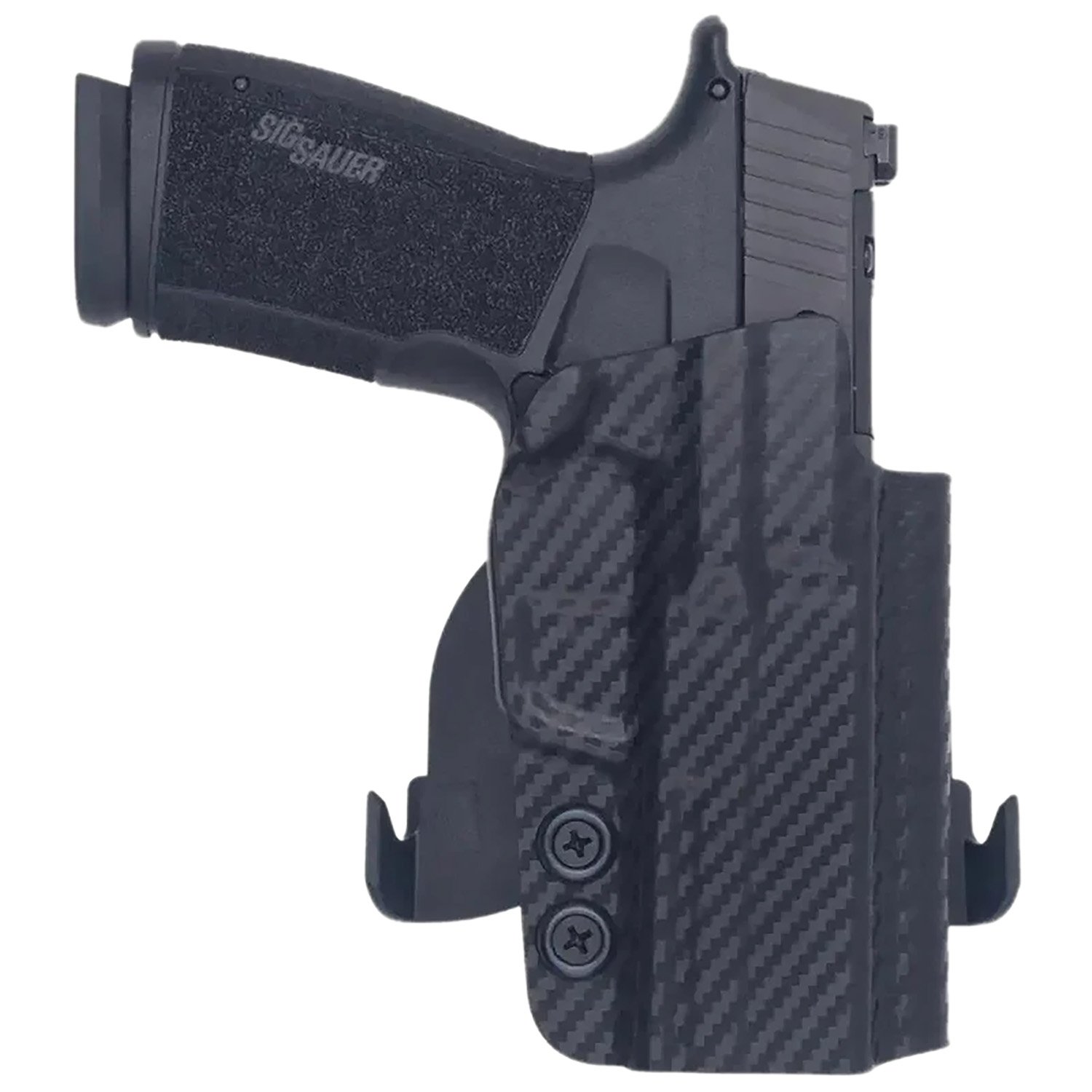 Rounded Gear SSRP365XMACROTLR7SUBCF Paddle Holster OWB Black Carbon Fiber Kydex Fits Sig P365 X Macro Right Hand - ROUNDED - BLACK CARBON FIBER
